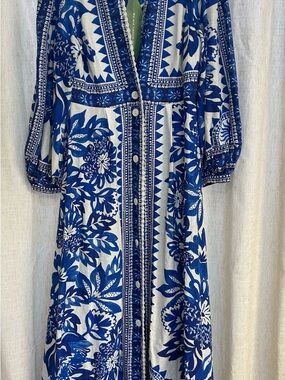 FARM Rio Blue and White Floral Tunic